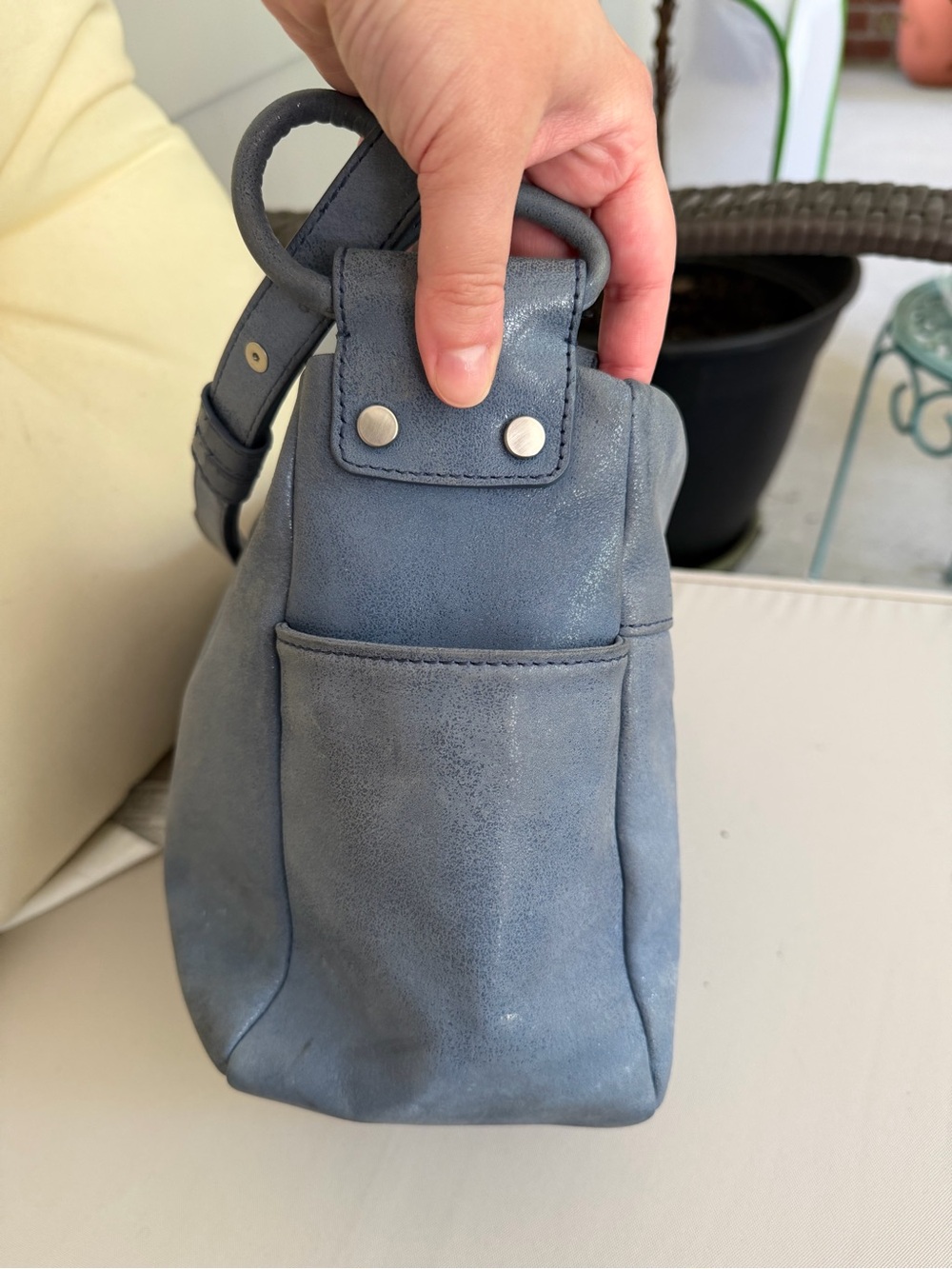 HOBO Azure Shimmery Slate Blue Crossbody - Picture 10 of 14